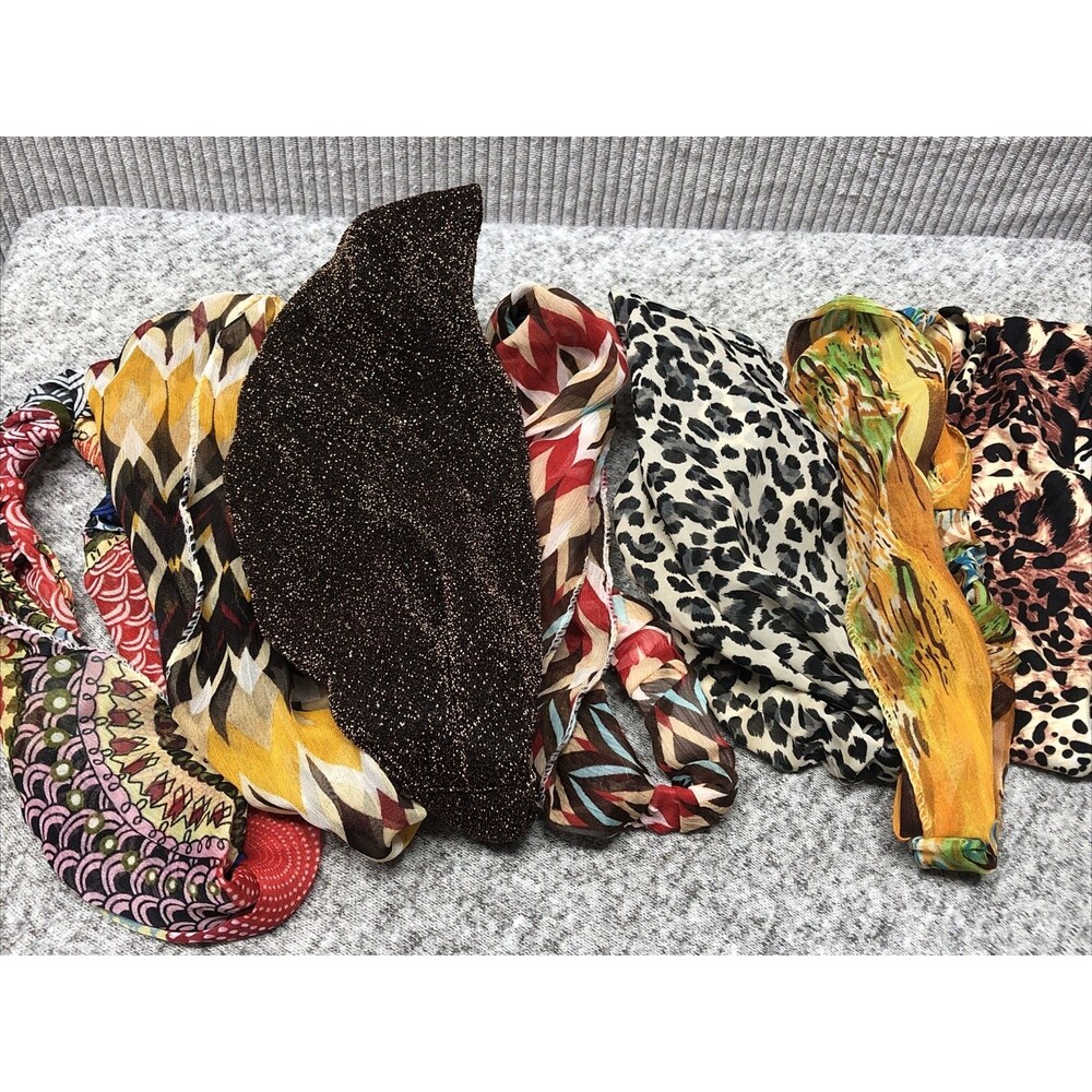 Lot Of 7 Boho Style Headbands Variety Colors Designs Fabric